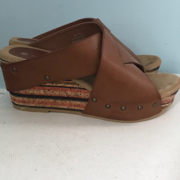 Ruff Hewn brown cork wedge sandal, size 8.5 - Picture 3 of 11